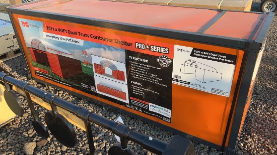 UNUSED TMG 20' X 40' DUAL TRUSS CONTAINER SHELTER