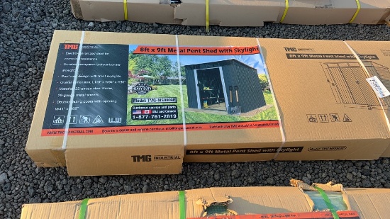 UNUSED TMG 8' X 9' METAL PENT SHED W/ SKY LIGHT