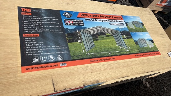 UNUSED TMG 20' X 30' ALL STEEL CARPORT
