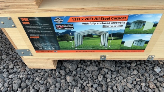 UNUSED TMG 12' X 20' ALL STEEL CAR PORT