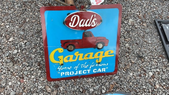 METAL WALL ART DADS GARAGE SIGN