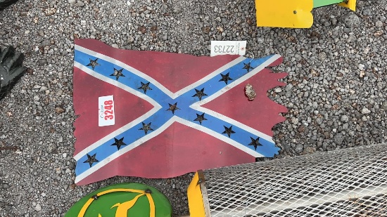 METAL WALL ART CONFEDERATE FLAG