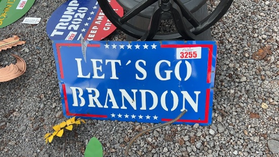 METAL WALL ART "LETS GO BRANDON" SIGN