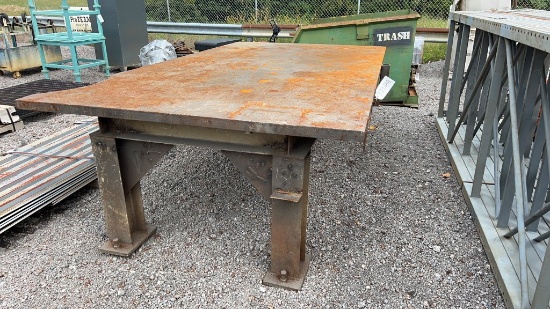 68" X 10' STEEL TABLE W/ 13" TOP