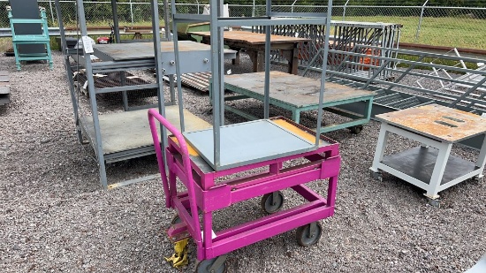 METAL ROLLING CART & METAL SHELF