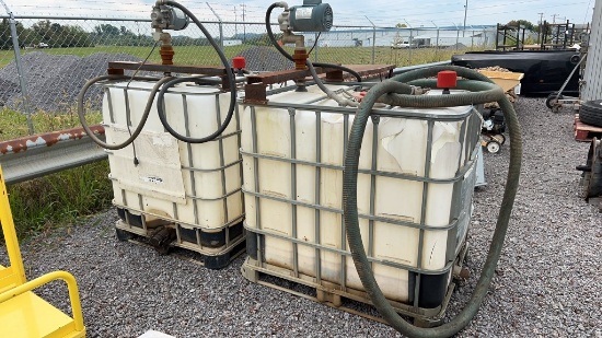 QTY 2) LIQUID TANKS W/ 110 VOLT PUMPS