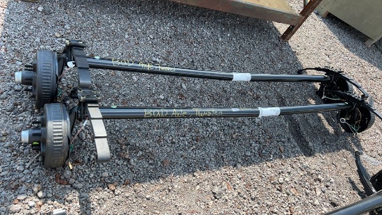 QTY 2) 5 LUG TRAILER AXLES