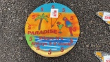 PARADISE WHERE ITS ALWAYS 5 O' CLOCK METAL SIGN