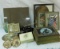 Vintage pictures, jewelry & trinket boxes, glasses