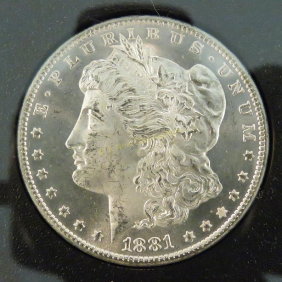 1881 CC Morgan Silver Dollar BU in GSA case