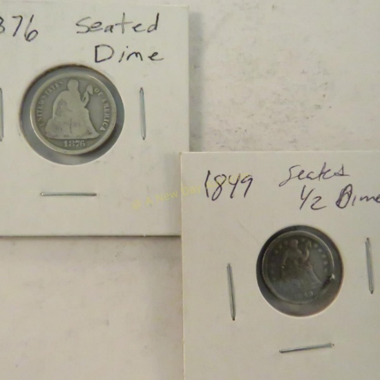 1849 Seated Half Dime & 1876 Seated Dime