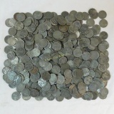 Collection of steel pennies