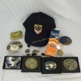 NRA golden eagles belt buckles, hat, pins and more
