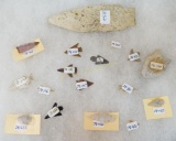 17 arrowheads of assorted sizes