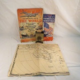 Vintage Military Maps & Gun Oiler