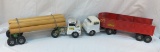 Vintage Structo Log Hauler & Steel Cargo Trucks