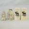 Vintage 1950's scrimshaw salt & pepper set