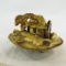 Antique miniature carved scene in a sea shell