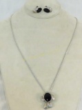 Van Dell sterling silver earring & necklace set