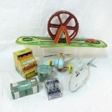 Vintage Tin Toys, J. Chein Shark, Banks, & More