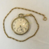 Elgin 14kgf pocket watch with chain