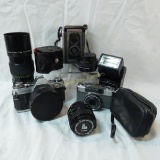 Vintage Kodak, Cannon and Olympus cameras