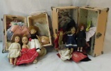 Ginny & other vintage dolls, 2 trunks & clothing