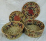 Two hand woven baskets