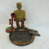 Vintage Wood Toys Black Americana Wood Man