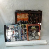 Baseball cards, MN Twins clock, art print and book