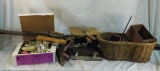 Antique Skis, Skates, Baskets, Cheesebox, Misc