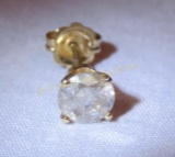 10kt yellow gold stud earring with .5 ct diamond