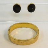 Vintage gold filled bangle and earrings