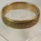 Vintage L.M. & Co gold filled floral etched bangle