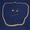 Faux pearl necklace & earring set