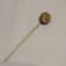Antique gold filled stick pin with floral etching
