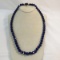 Vintage single strand cobalt glass bead necklace