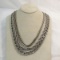 Vintage signed Monet 3 strand silver tone necklace