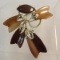 Signed Lisner 2 tone Thermoset Lucite brooch
