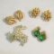 BSK Jewelry group, 1 brooch & 3 pr clip earrings