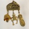 Oberammergau German pin with 3 charms