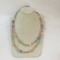 Vintage Multi color glass & pearl bead necklace