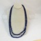 Vintage double strand cobalt faceted bead necklace