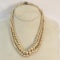 Vintage triple strand faux pearl necklace
