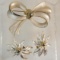 Signed Park Lane earrings and unmarked brooch