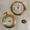 2 Antique Pendant Watches for parts & chain slide