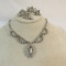 Vintage Rhinestone necklace & 2 pairs of earrings