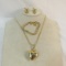 Gold tone and Rhinestone Heart jewelry