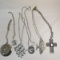 6 vintage silver tone necklaces