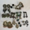 11 pairs of vintage clip on statement earrings
